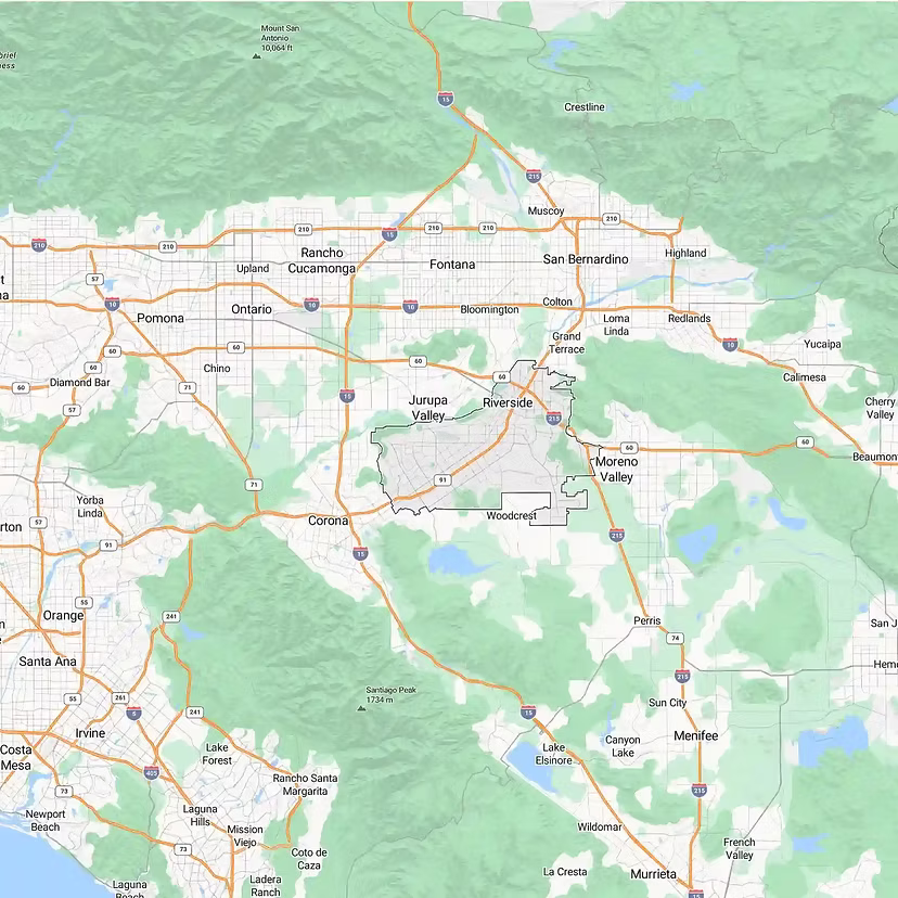 Google Maps search results showing a Riverside business ranking number one in the local Map Pack for a service-related query, displaying strong local SEO performance